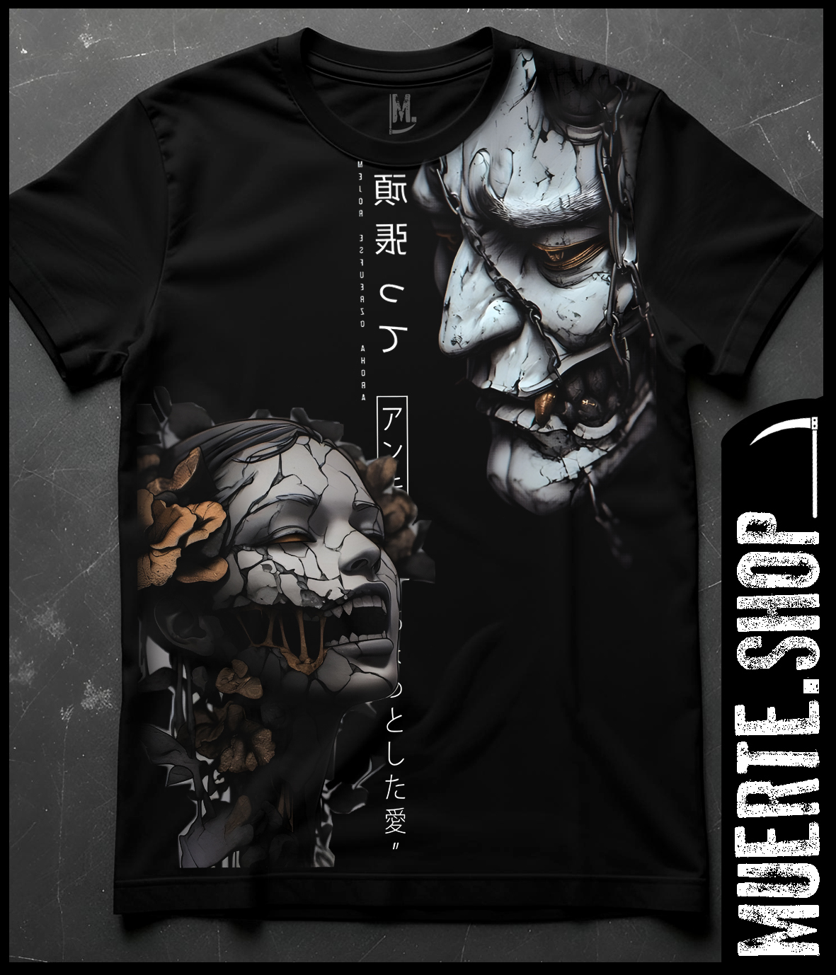 Черна тениска JAPAN DEMONS с щампа Черна тениска JAPAN DEMONS с щампа